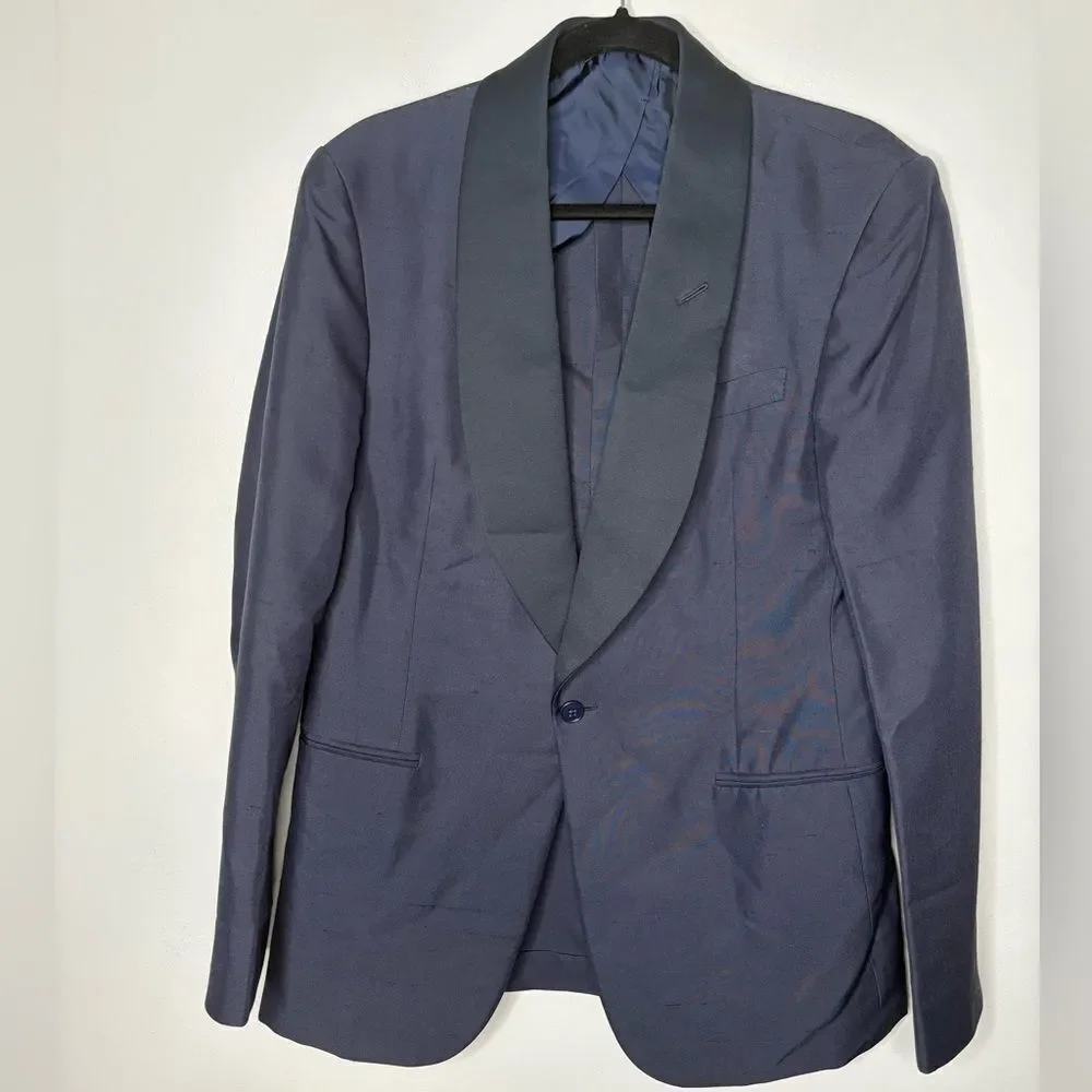 Ralph Lauren Purple Label Kent Single-Breased Shawl Collar Silk Blazer